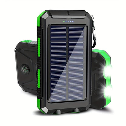 42800mAh Solar Power Bank Wireless Charging with 4 Built-In Cables – 6 Output Ports 15W Fast Charge Dual LED Flashlight Portable Battery Pack for iPhone Samsung Android Camping Travel Emergency