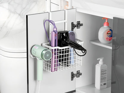 Hair Tool Organizer Wall Mounted Holder for Hair Dryer Curling Iron Straightener 3 Adjustable Heights Bathroom Storage