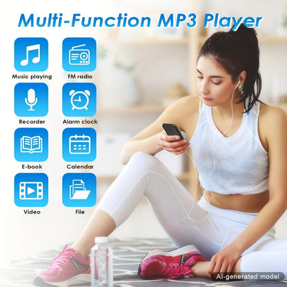 Bluetooth 5.0 MP3 Player with 64GB Micro SD Card, Built-In Speaker, FM Radio, Voice Recorder, E-Book & Photo Viewer, 1.8" Screen, Portable Music Player for Running Travel Gym – Black