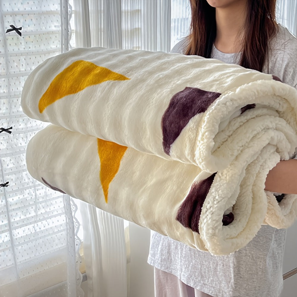 400-450 GSM Flannel Blanket with Plush-Look Lining, 16 Pattern Choices and Four Size Labels