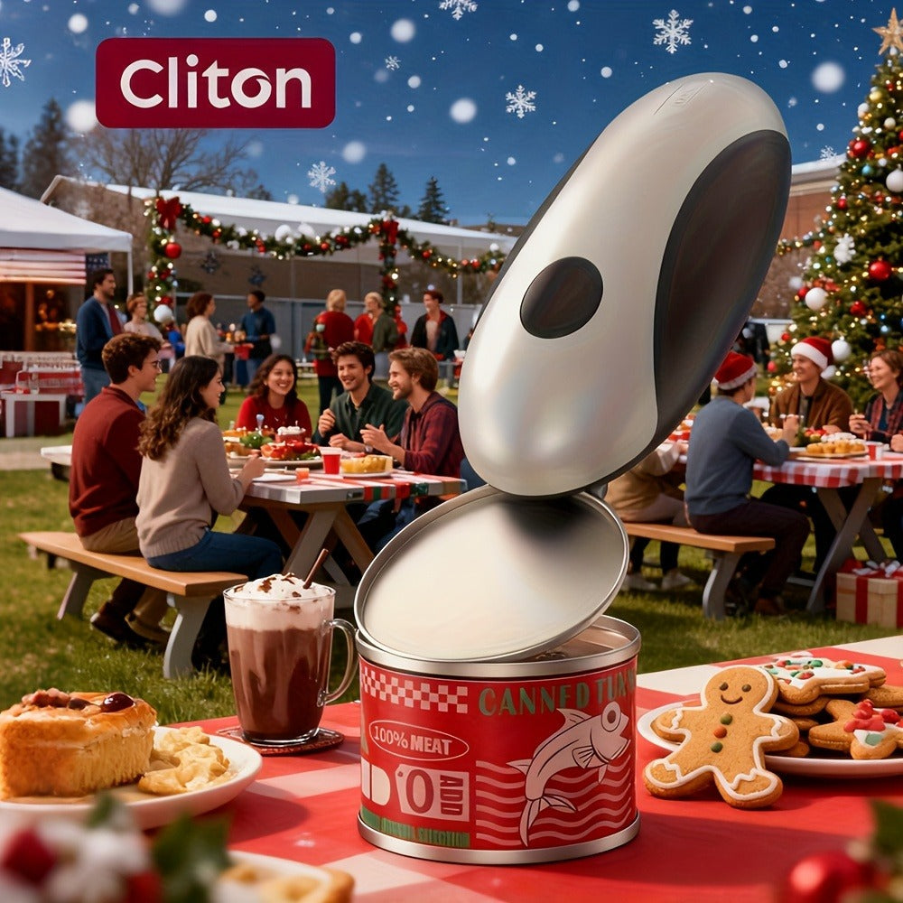 Cliton One-Touch Electric Can Opener with USB-C Rechargeable Power and Four Color Selections