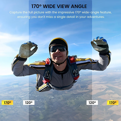 4K-Labeled WiFi Action Camera with 170-Degree Lens, 2-Inch Display, 32GB Card, Remote and Mounting Kit