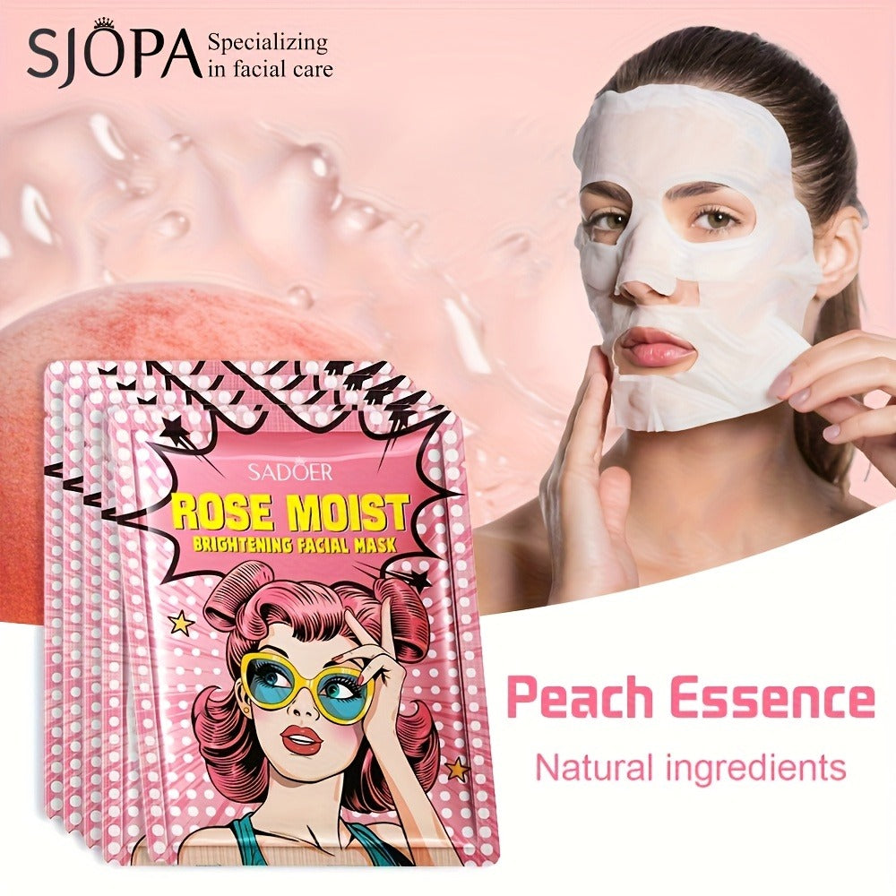 Sixteen-Piece Sheet Mask Assortment with Illustrated Fruit and Honey Labels in Individual Pouches