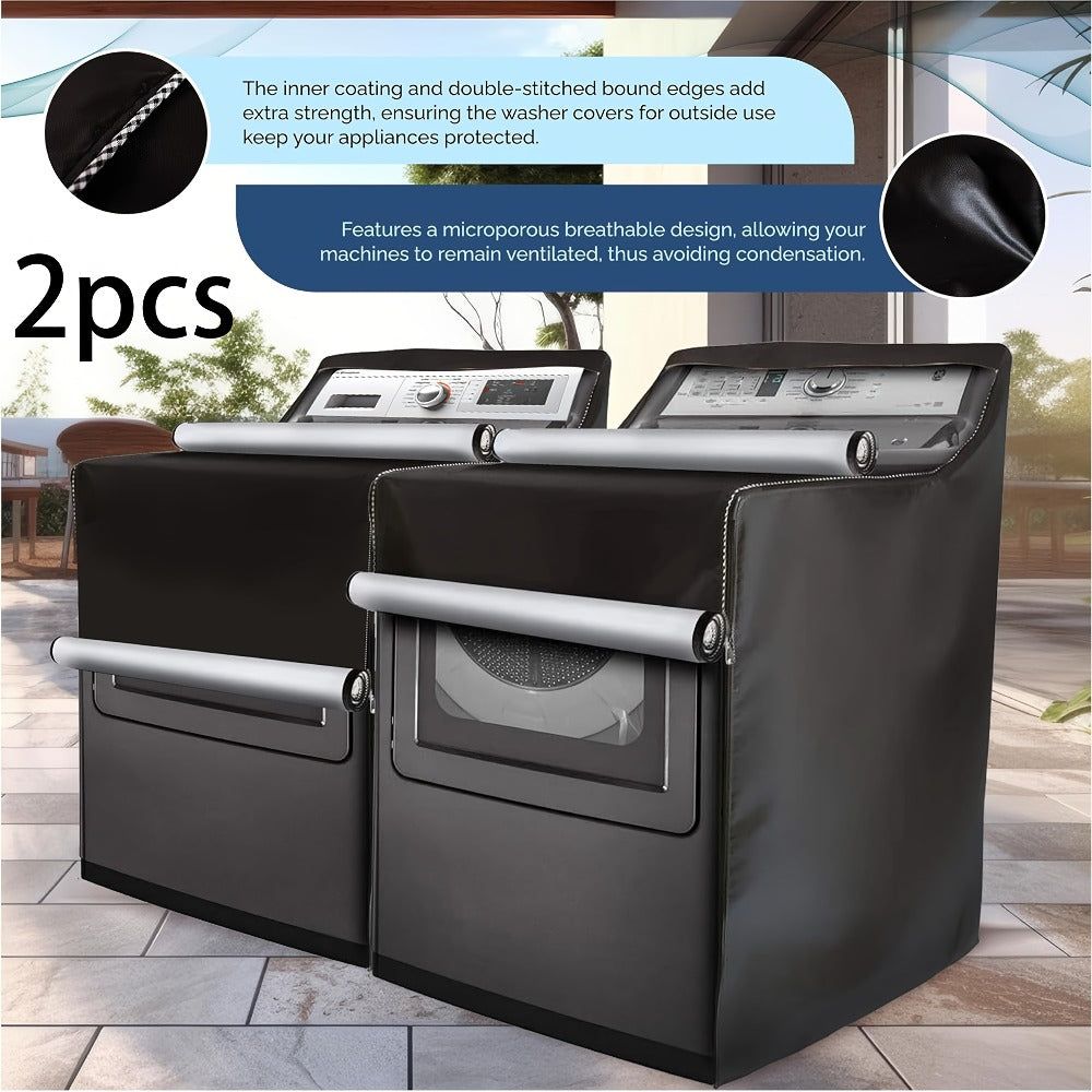 Two-Piece Washer and Dryer Cover Set with Roll-Up Access Panels in Black or Silver Checkout Options