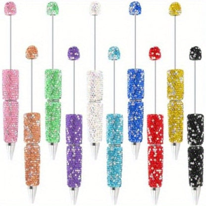 Glitter Beaded Ballpoint Pens, 20-Piece Colorful Set with Sparkly String Beads for Office, School, Party Favors and Gift Bags
