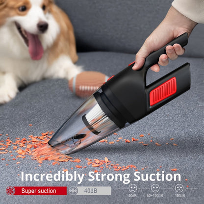 Cordless Handheld Vacuum Cleaner with Three Color Checkouts, Crevice Nozzle and Compact Dust Cup