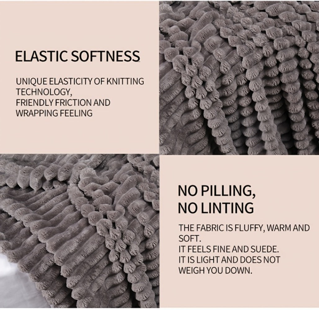 500gsm Heavy Plush Blanket – Ultra Thick Soft Warm Fluffy Blanket for Bed, Sofa & Travel, Baby to Double Size, 5 Colors