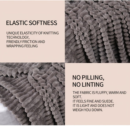 500gsm Heavy Plush Blanket – Ultra Thick Soft Warm Fluffy Blanket for Bed, Sofa & Travel, Baby to Double Size, 5 Colors