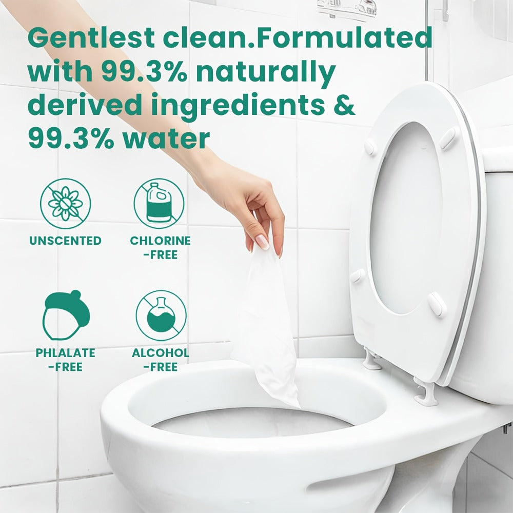 Extra-Large Unscented Adult Wet Wipes in 150 or 300 Count Packs for Bathroom, Camping and Travel Hygiene