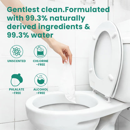 Extra-Large Unscented Adult Wet Wipes in 150 or 300 Count Packs for Bathroom, Camping and Travel Hygiene