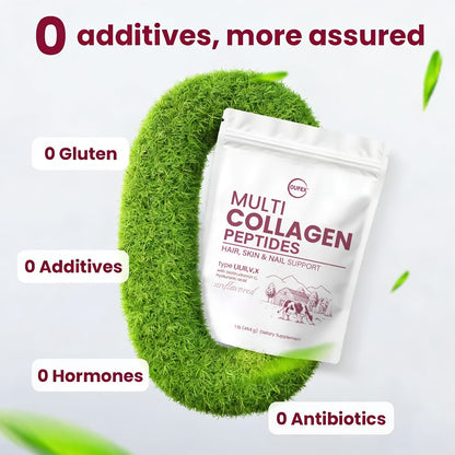 Dietary Supplement Multi-Collagen Powder with Types I, II, III, V and X, Biotin and Vitamin C, 2-Pack