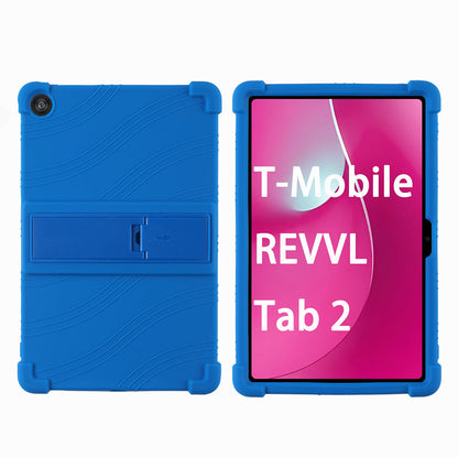 T-Mobile Revvl Tab 2 10.1-Inch Soft TPU-Labeled Tablet Case with Kickstand in Black, Blue or Rose Red