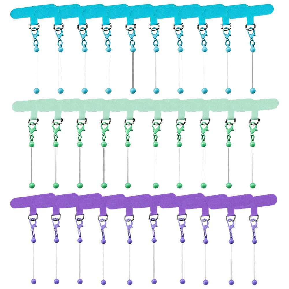 Beadable Phone Tether Tab Set 30pcs – DIY Phone Lanyard Adapter Kit with Blank Beadable Bars for Custom Phone Charms, Keychains, Bag Tags & Bridesmaid Gift Craft Projects