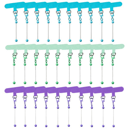 Beadable Phone Tether Tab Set 30pcs – DIY Phone Lanyard Adapter Kit with Blank Beadable Bars for Custom Phone Charms, Keychains, Bag Tags & Bridesmaid Gift Craft Projects