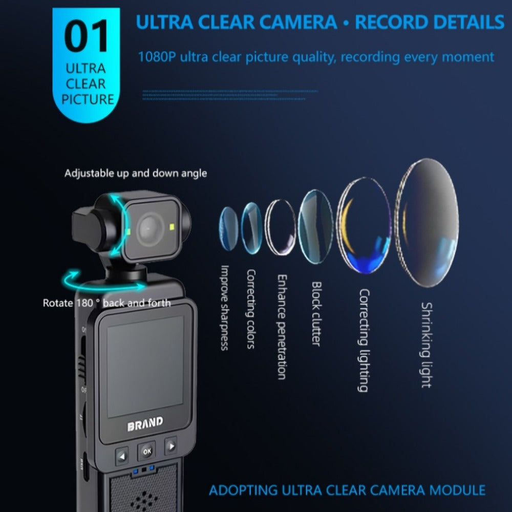 DV01 1080P-Labeled Action Camera with Wearable Clip, Rechargeable Body and Optional 32GB Memory Card