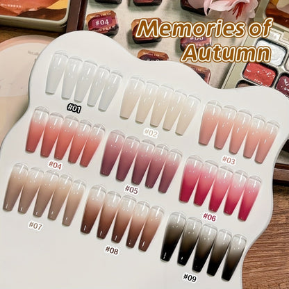 Gel Nail Polish Set with MORDDA Label, 9 Gradient Colors in the Yi Qiu Ci Nine-Grid Palette