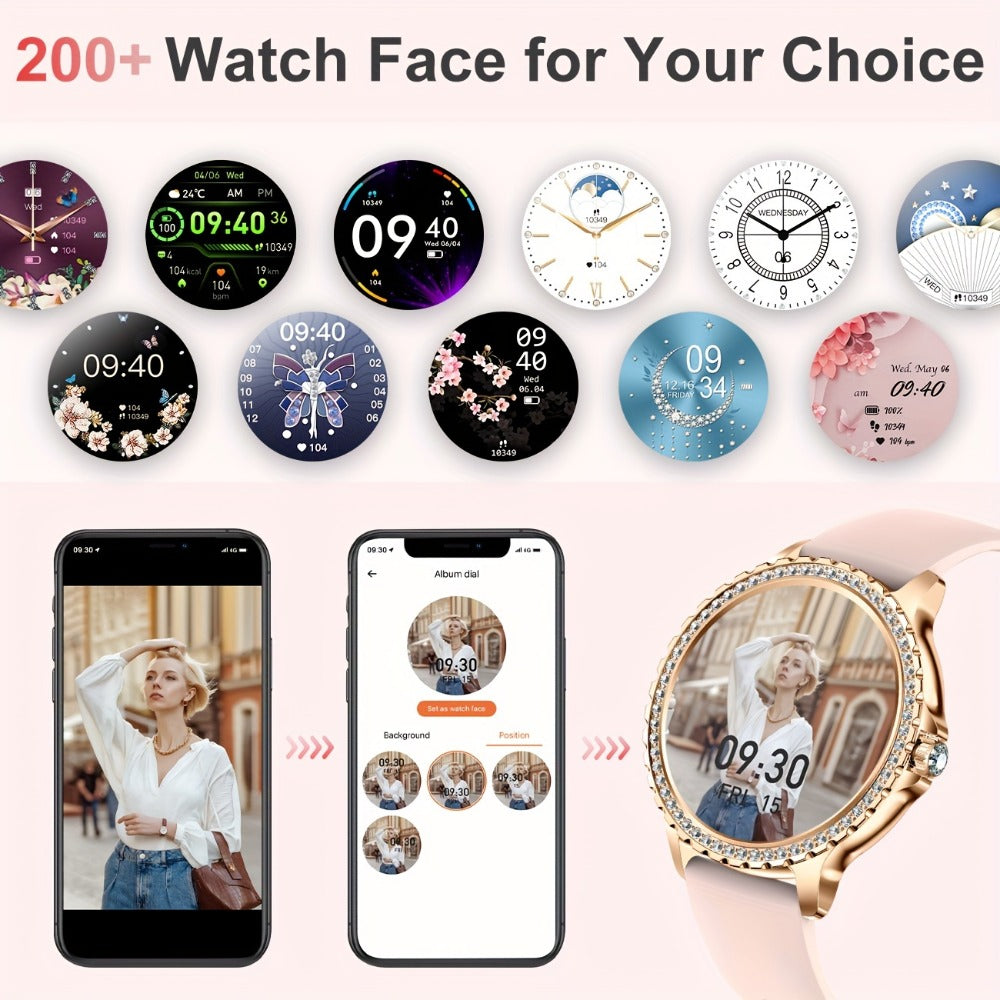 Smart Watch 1.32-Inch AMOLED Round Display with Wireless Calling, 20 Sport Modes and Three Metal Colors