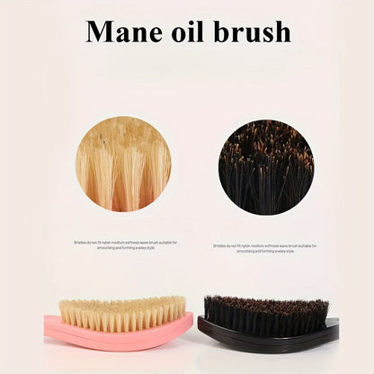 Wave Styling Brush with Curved Handle in Single-Brush or Five-Piece Hair Grooming Set Options