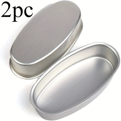 Two-Piece Nonstick Oval Aluminum Bread Pan Set for Loaves, Cakes, Cheesecake and Oven Baking