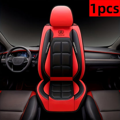 Car Seat Covers Sporty Faux Leather Full-Coverage Front Seat Design in Green or Blue Options