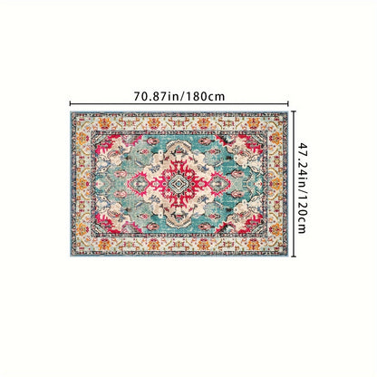 Outdoor Rug | Persian Floral Rubber Back Machine Washable Patio Garden