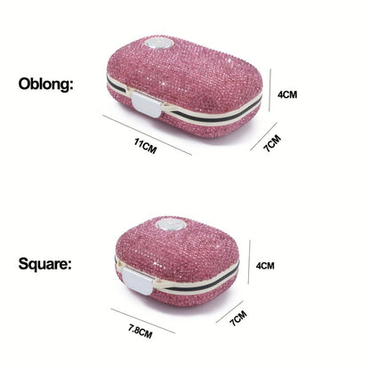 Travel Pill Organizer 7 Compartments, Moisture-Proof Compact Portable Pill Box for Vitamins Fish Oil & Medications, Daily Pill Case in Square or Oblong Shape, Multiple Colors Available