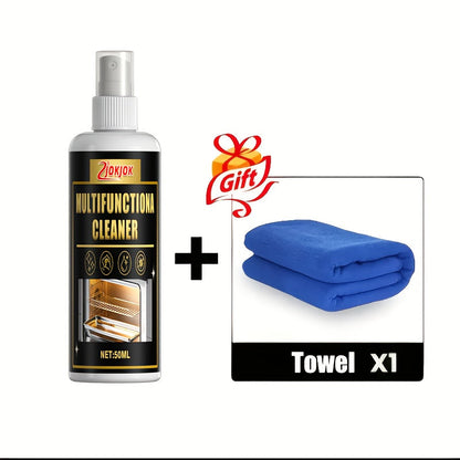 Calcium Carbonate Metal Cleaner Spray - Oil Stain Remover for Stove Oven Cooktop, Polish & Restoration Formula with Sponge