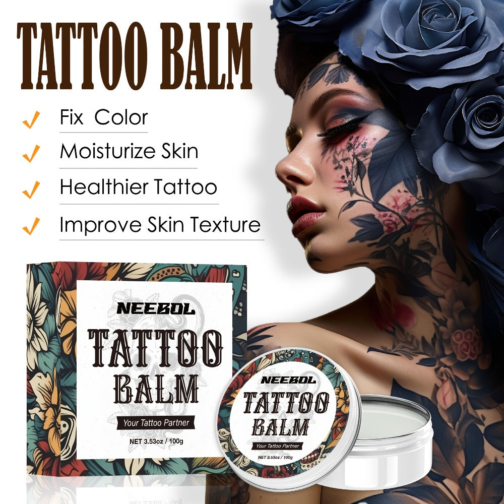 Tattoo Green Soap Cleaning Kit Neebol 8.5oz Concentrated Soap Squeeze Bottle Moisturizing Balm Cream Lint-Free Wipes Complete Skin Care Set Before After Tattooing Body Art