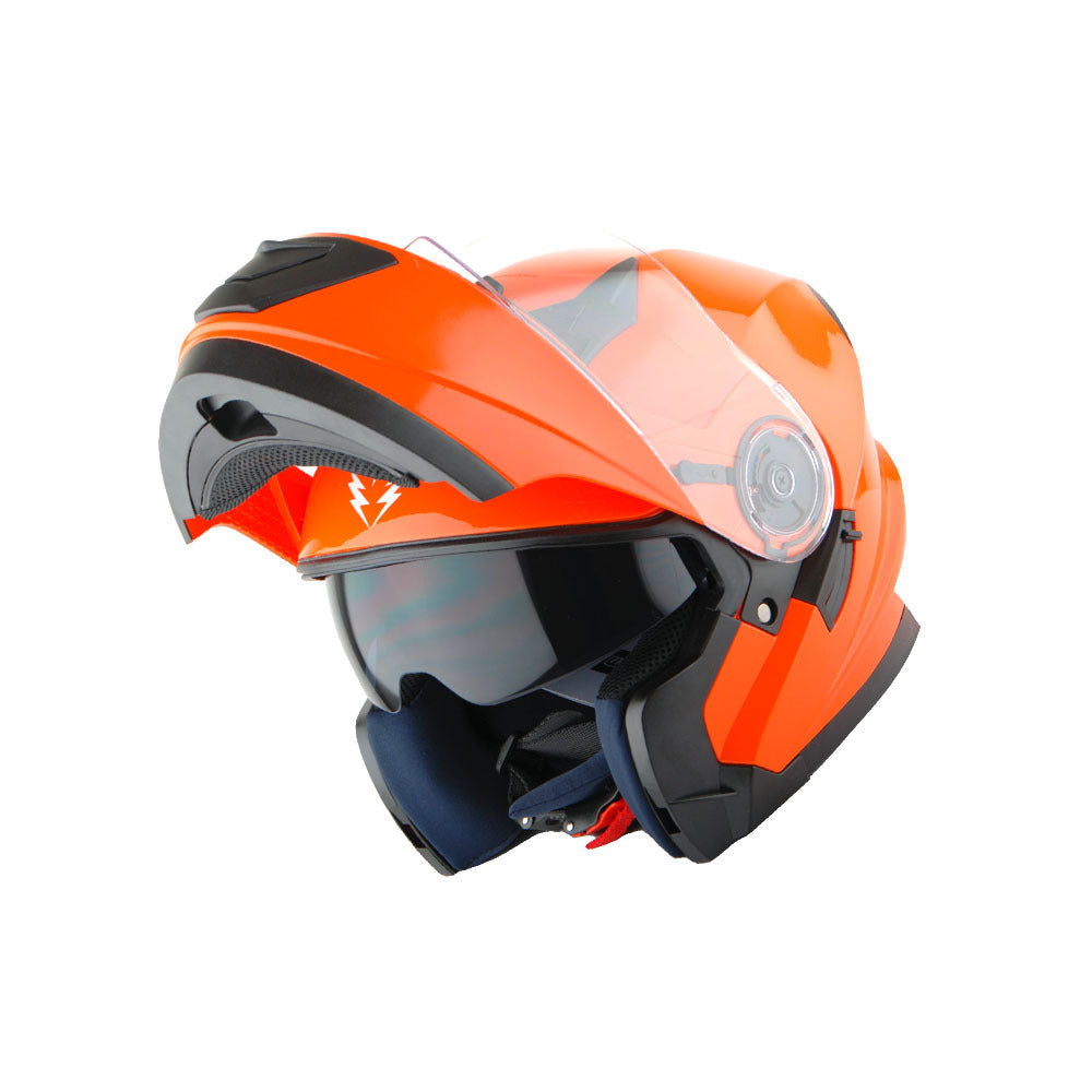 Motorcycle Modular Full Face Helmet Flip Up Dual Visor Sun Shield with Optional LED Tail Light 3 Modes Removable Washable Interior, Multiple Colors S M L XL — Modular901