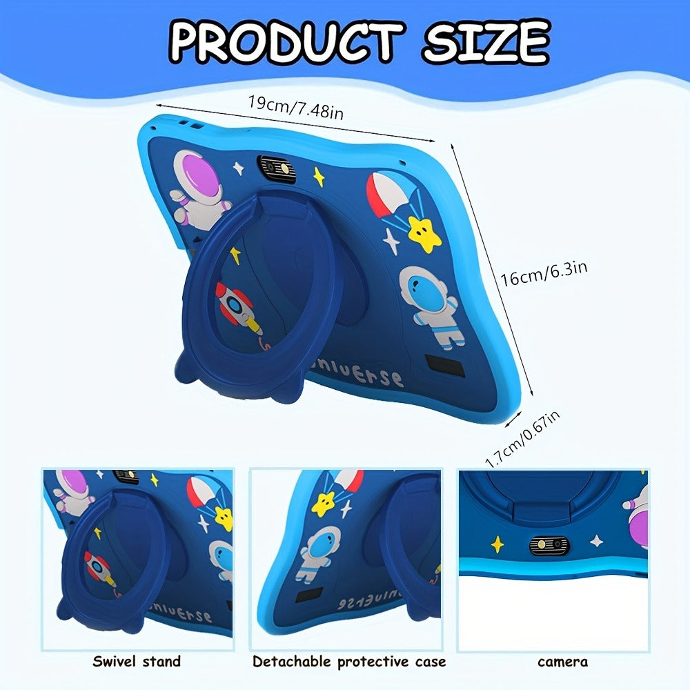 Android 14 Tablet 7 Inch 2025 New Model 5G WiFi 4GB RAM 32GB ROM HD IPS Interactive Display Parental Controls Pre-Installed Apps Kids & Family Tablet – Pink & Blue