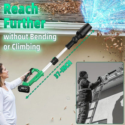 KIMO 20V Brushless Cordless Leaf Blower 650CFM 280MPH with 4000mAh Battery & Fast Charger, 31000RPM Turbo Motor, 3-Speed, Lightweight Handheld for Yard Patio Snow Blowing