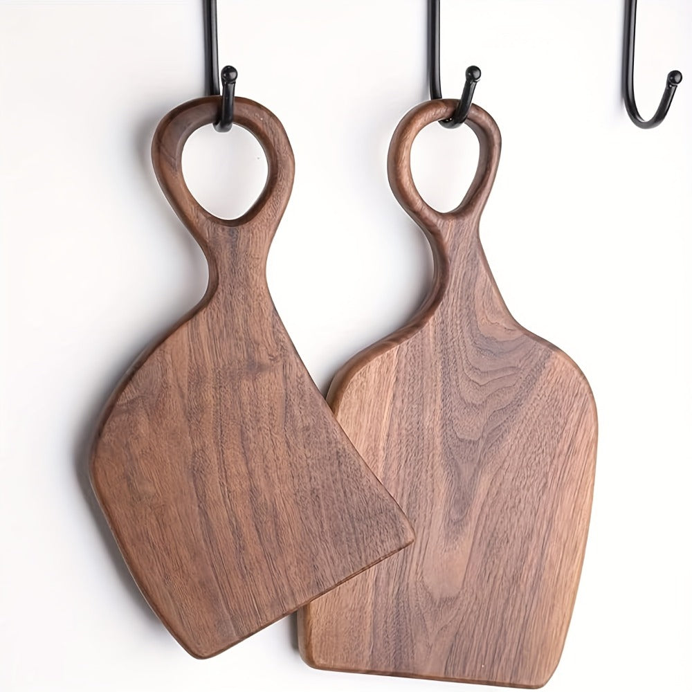 Cutting Board Two-Piece Acacia Wood Set with Loop Handles, Two Sizes and Reversible Flat Surfaces