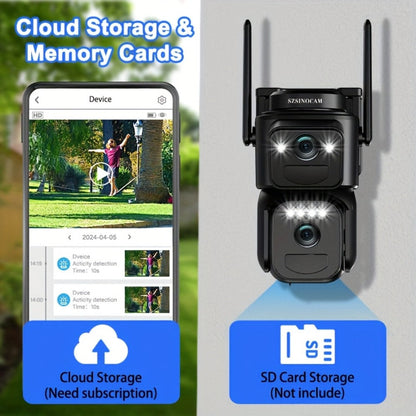 Solar Security Camera 2K WiFi Outdoor - 10x Optical Zoom, 360° Pan Tilt PTZ, IP66 Waterproof, Color Night Vision, Spotlight Alarm, Motion Detection, Two-Way Audio, No Wiring CCTV (QW8-WIFI)