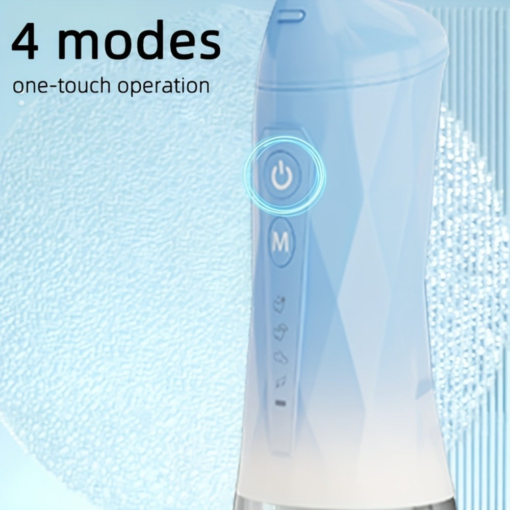 320ml USB-C Rechargeable Water Flosser with Four Nozzles, IPX7 Marking and Four Gradient Color Options