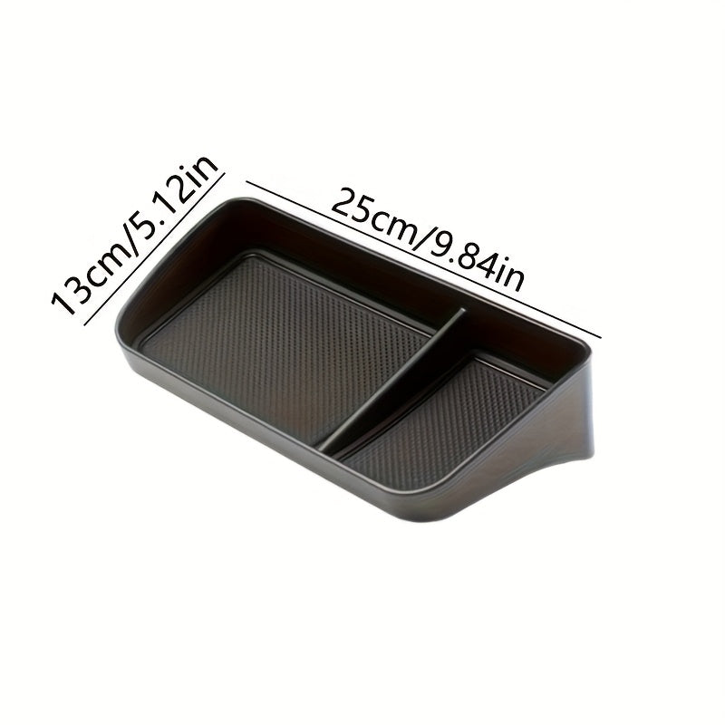 Car Dashboard Non-Slip Tray Organizer - Rubber Base Open Front Holder for Phone Keys Coins Cards, Universal Anti-Slip Car Dash Storage Tray