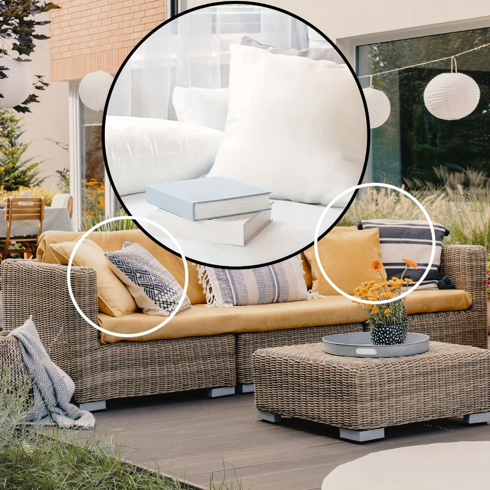 Outdoor Pillow Inserts 4/6 Pack – Soft Microfiber Fill, Waterproof & Fluffy Throw Pillow Inserts for Sofa Bed Couch, 12x20 18x18 20x20 Inch