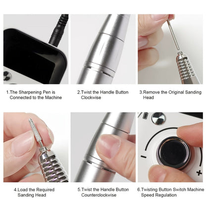 Electric Nail Drill 45000 RPM Rechargeable Kit with LCD, Forward Reverse and Four Color Options
