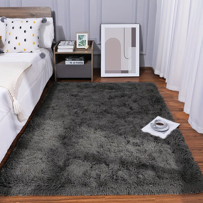 Shaggy Area Rug Soft Plush Fuzzy Carpet Non-Slip Tie-Dye Design for Bedroom Living Room Nursery Dorm — Pet Friendly Machine Washable Multiple Sizes & Colors