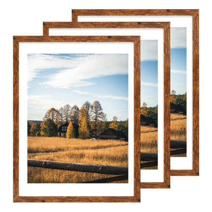 Three-Piece 12 x 16-Inch Wall Picture Frame Set in Black, White, Gold and Four Wood-Tone Finishes