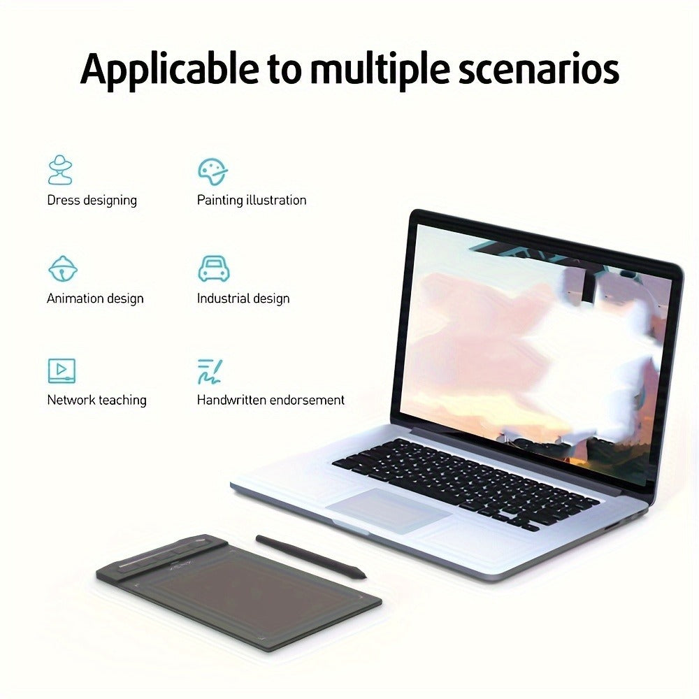 Drawing Tablet XENX 8192 Pressure Levels Battery-Free Stylus 5080 LPI 266 PPS 2 Programmable Buttons Compatible with Android Mobile Windows Mac Portable Pen Tablet for Digital Art Animation Design