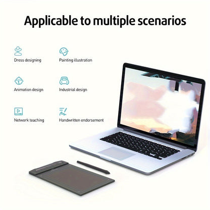 Drawing Tablet XENX 8192 Pressure Levels Battery-Free Stylus 5080 LPI 266 PPS 2 Programmable Buttons Compatible with Android Mobile Windows Mac Portable Pen Tablet for Digital Art Animation Design