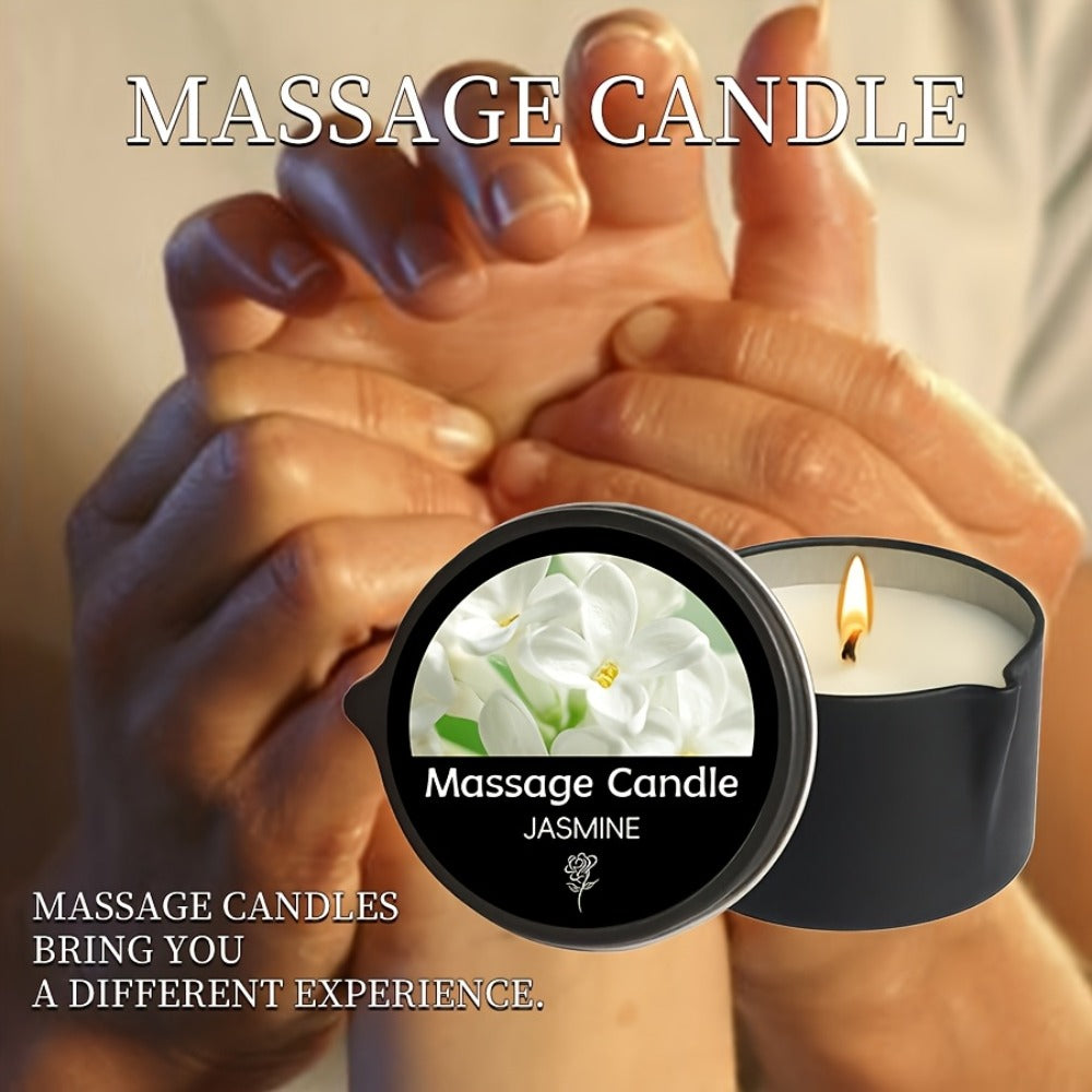 2 oz Massage Oil Candle in 18 Scent and Pack Options Including Jasmine, Lavender, Geranium and Vanilla