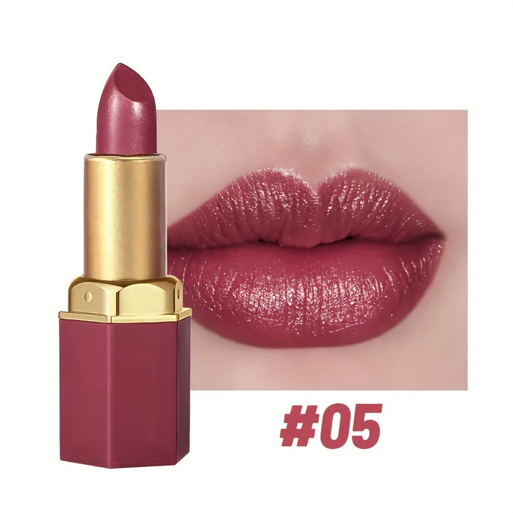 Lipstick Set, Vivid Veu 6-Piece Glossy Cream Bullet Collection with Pink, Rose, Berry and Mauve Colors
