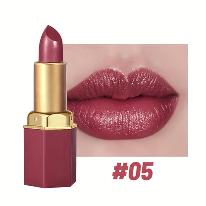 Lipstick Set, Vivid Veu 6-Piece Glossy Cream Bullet Collection with Pink, Rose, Berry and Mauve Colors