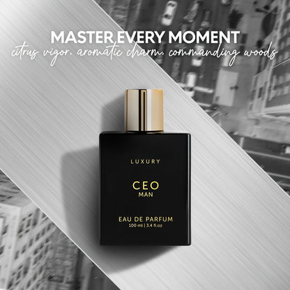 Eau de Parfum CEO & GOAT for Men 100ml in Black-and-Gold Bottles with 2 Source Styles for Daily Wear