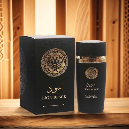 Oriental Perfume for Men Eau de Parfum 3.4oz Lion Black Arabian EDP Spray Long Lasting Bold Masculine Fragrance Oud Inspired Dates Daily Parties Valentine Birthday Gift for Him