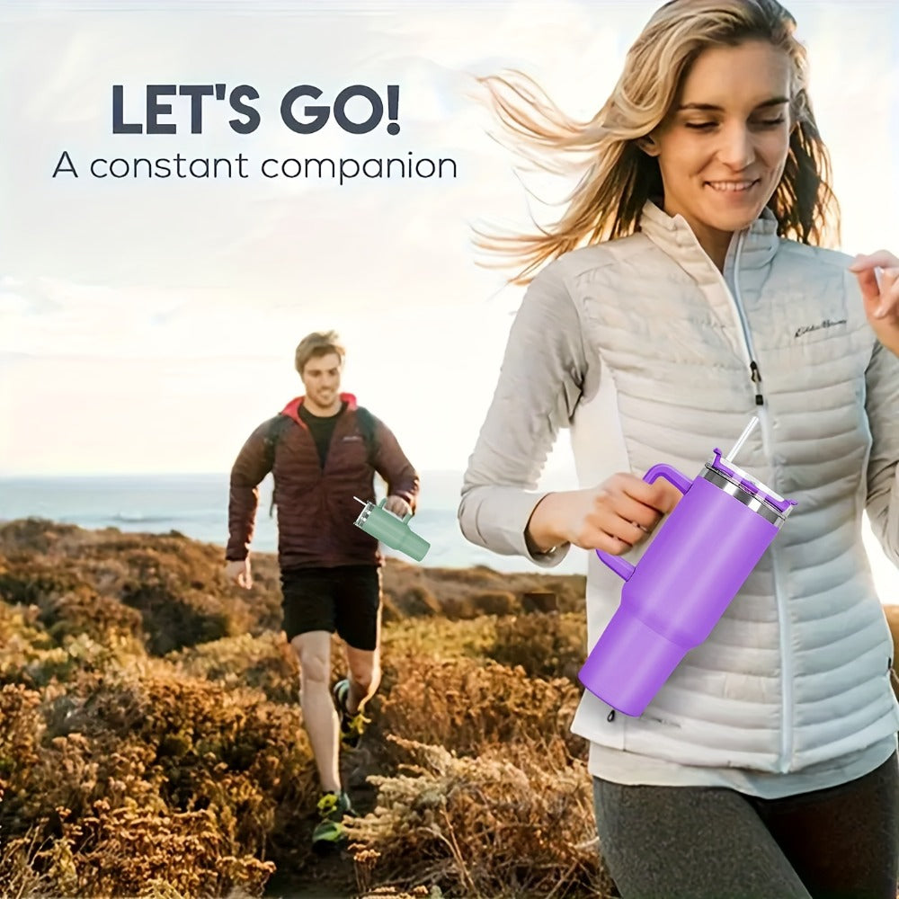 Insulated Water Bottle, 40oz Stainless Steel Drink Container with Lid, Straw and Six Color Choices