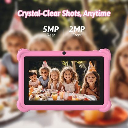 Kids Tablet 7 Inch with 4GB RAM, 32GB Built-In Storage, 512GB Expansion Support and Protective ABS Case