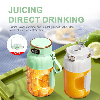 Portable Blender Cup with Top Digital Display, Integrated Side Grip, Travel Cover and Green or White Options
