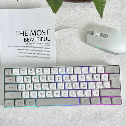 Compact Wired Gaming Keyboard in 61-Key and 68-Key Layouts with Ten Color and Mouse Options